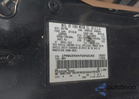 1996 Ford Explorer z USA, uszkodzony, nr VIN 1FMDU34X4TUC42183